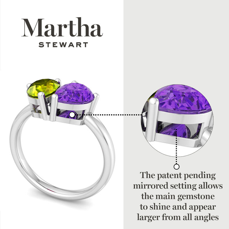 Martha Stewart 2ctw. Peridot & Amethyst Two Stone Ring In Sterling Silver image number null